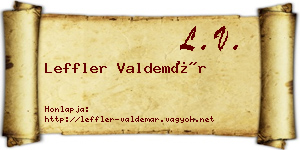 Leffler Valdemár névjegykártya